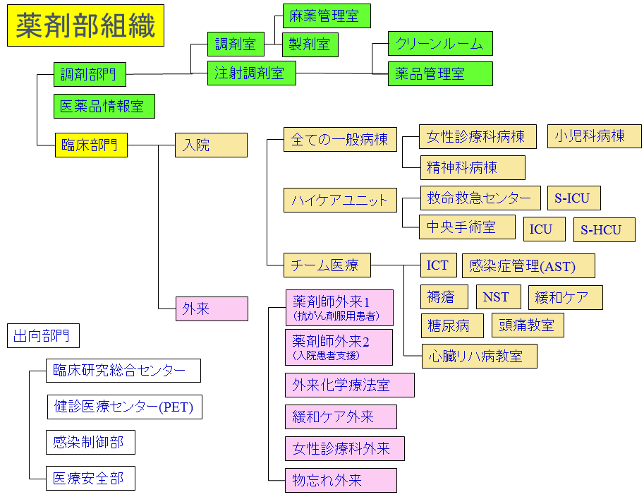 おもな業務内容 日本医科大学付属病院 薬剤部